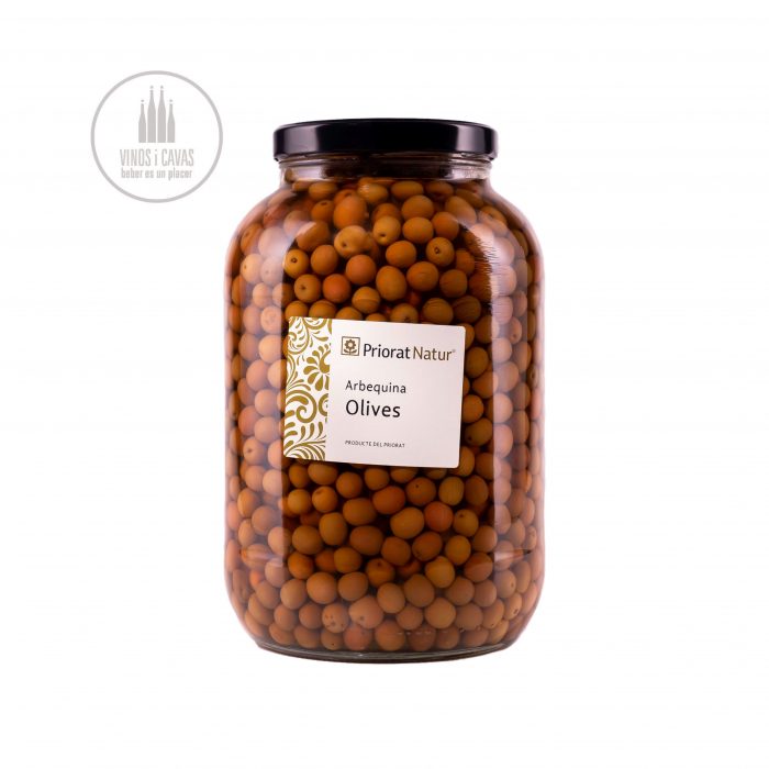 Bruine Arbequina olijven met pit 2,5 kg